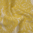 Polyester Brocade - Yellow and White Cabbage Roses