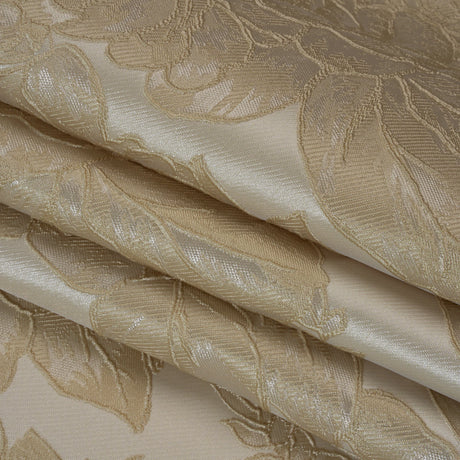 Polyester Brocade - Beige Cabbage Roses