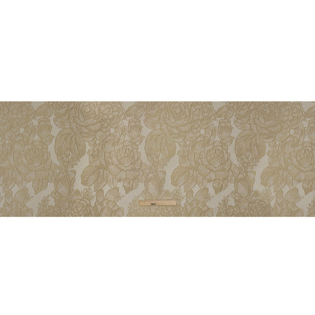Polyester Brocade - Beige Cabbage Roses