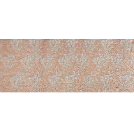 Metallic Brocade - Baby Pink, Pale Aqua and Gold Floating Blossoms