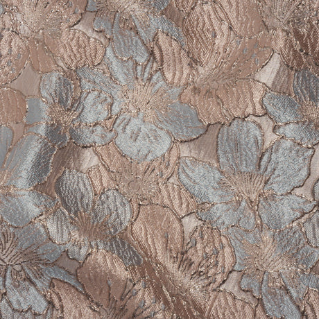 Metallic Brocade - Pale Pink, Baby Blue and Gold Floating Blossoms