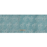 Metallic Brocade - Monochrome Aqua Blue Floating Blossoms