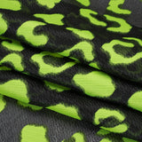 Lightweight Textured Burnout Brocade - Lime Green and Black Animal Spots