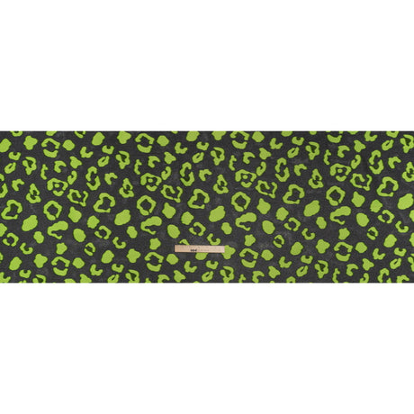 Lightweight Textured Burnout Brocade - Lime Green and Black Animal Spots