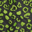 Lightweight Textured Burnout Brocade - Lime Green and Black Animal Spots