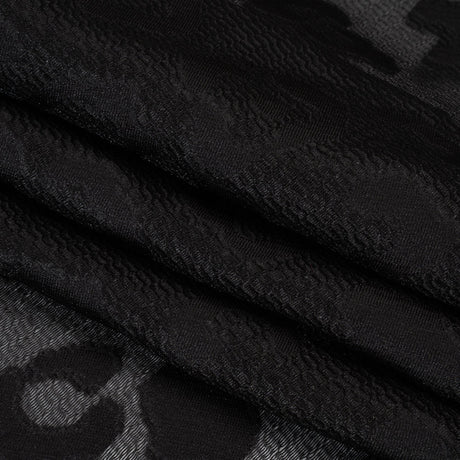 Lightweight Textured Burnout Brocade - Black on Black Animal Spots