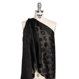 Lightweight Textured Burnout Brocade - Black on Black Animal Spots
