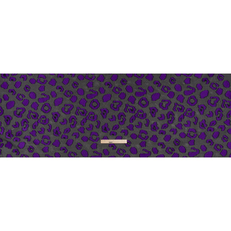 Lightweight Textured Burnout Brocade - Purple and Black Animal Spots
