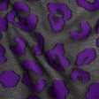 Lightweight Textured Burnout Brocade - Purple and Black Animal Spots