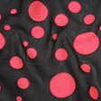 Lightweight Textured Burnout Brocade - Bright Pink and Black Polka Dots