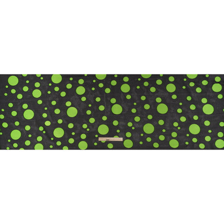 Lightweight Textured Burnout Brocade - Lime Green and Black Polka Dots