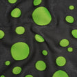 Lightweight Textured Burnout Brocade - Lime Green and Black Polka Dots