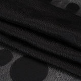 Lightweight Textured Burnout Brocade - Black on Black Polka Dots