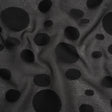 Lightweight Textured Burnout Brocade - Black on Black Polka Dots