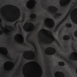 Lightweight Textured Burnout Brocade - Black on Black Polka Dots