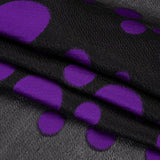 Lightweight Textured Burnout Brocade - Purple and Black Polka Dots