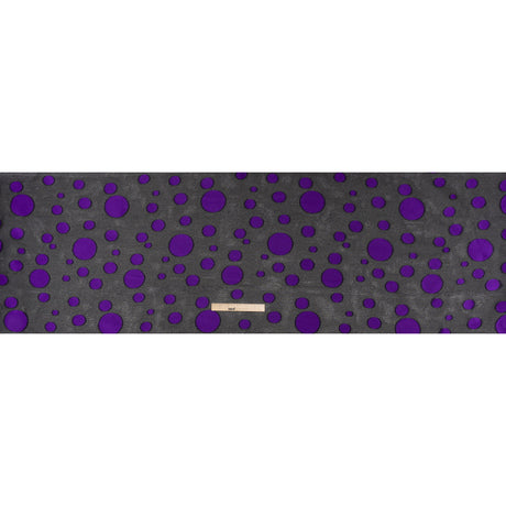 Lightweight Textured Burnout Brocade - Purple and Black Polka Dots