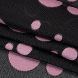 Lightweight Textured Burnout Brocade - Light Mauve and Black Polka Dots