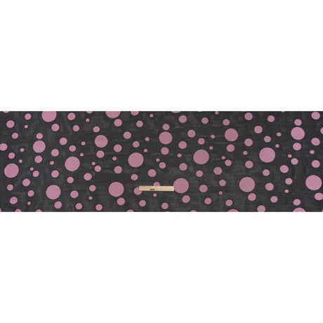 Lightweight Textured Burnout Brocade - Light Mauve and Black Polka Dots