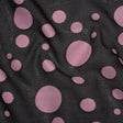 Lightweight Textured Burnout Brocade - Light Mauve and Black Polka Dots