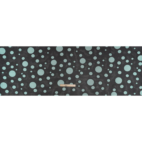 Lightweight Textured Burnout Brocade - Baby Blue and Black Polka Dots