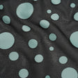 Lightweight Textured Burnout Brocade - Baby Blue and Black Polka Dots