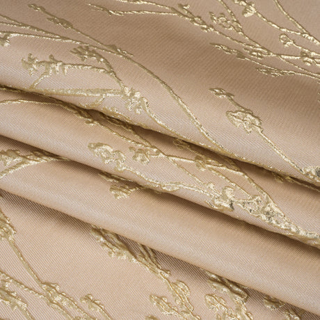 Metallic Brocade - Beige and Gold Flowering Branches