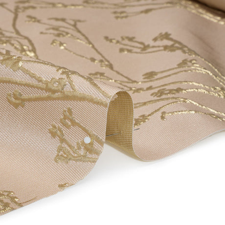 Metallic Brocade - Beige and Gold Flowering Branches