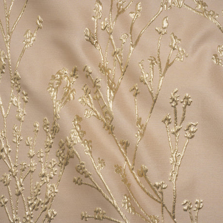 Metallic Brocade - Beige and Gold Flowering Branches