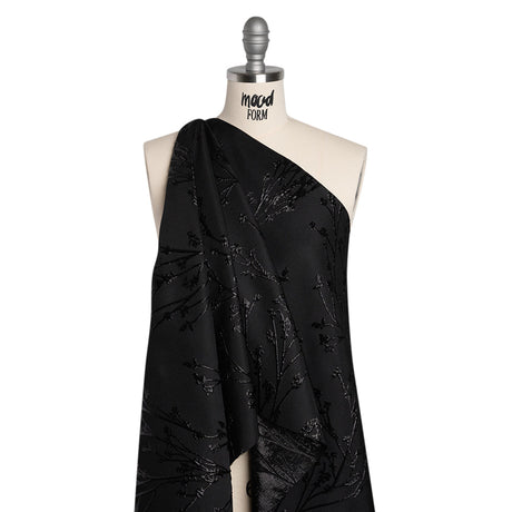 Metallic Brocade - Black on Black Flowering Branches
