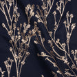 Metallic Brocade - Midnight Navy and Gold Flowering Branches