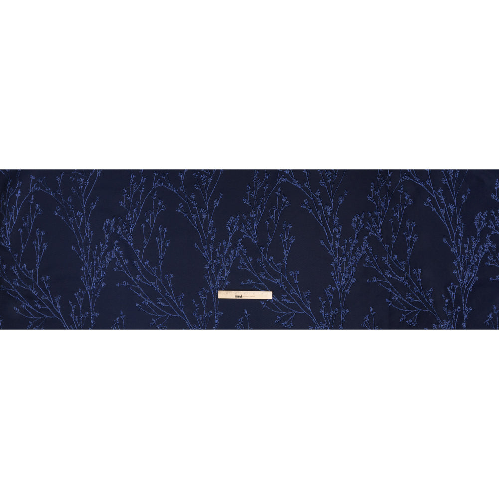 Metallic Brocade - Navy on Navy Flowering Branches