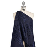 Metallic Brocade - Navy on Navy Flowering Branches
