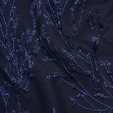 Metallic Brocade - Navy on Navy Flowering Branches