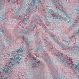 Metallic Brocade - Baby Pink and Sky Blue Abstract Sponge Texture