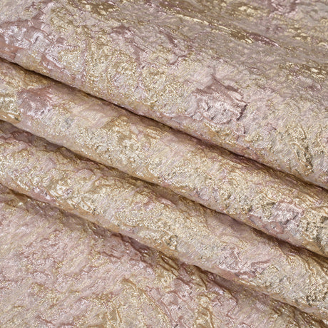 Metallic Brocade - Pale Pink and Gold Abstract Sponge Texture