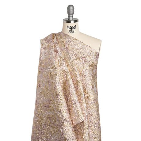 Metallic Brocade - Pale Pink and Gold Abstract Sponge Texture