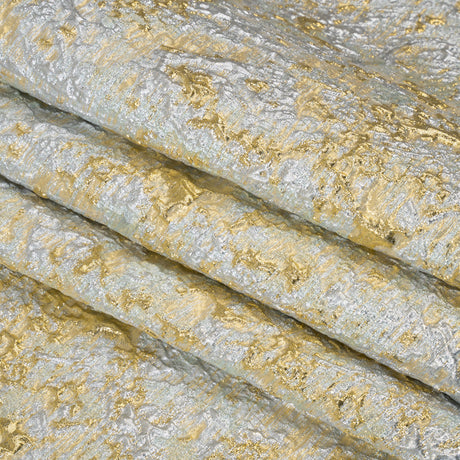 Metallic Brocade - Silver and Gold Abstract Sponge Texture