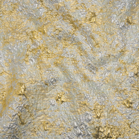 Metallic Brocade - Silver and Gold Abstract Sponge Texture