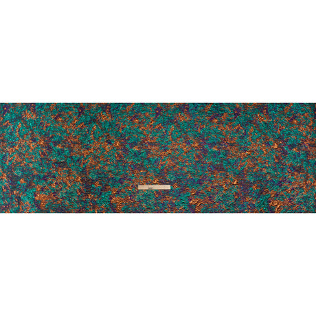 Metallic Brocade - Orange, Eggplant Purple and Teal Abstract Sponge Texture