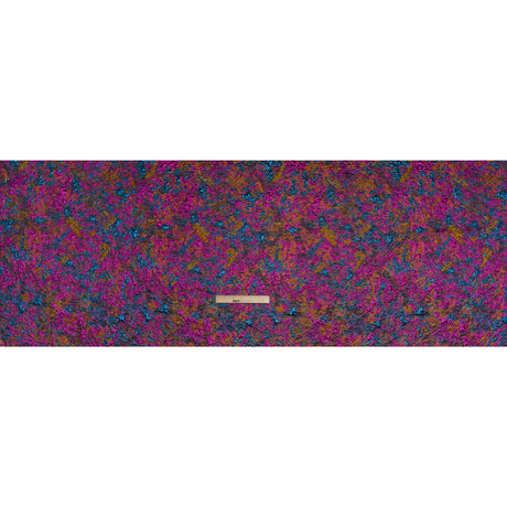 Metallic Brocade - Dark Mustard, Teal and Magenta Abstract Sponge Texture