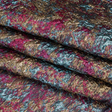 Metallic Brocade - Hot Pink, Sky Blue and Gold Abstract Sponge Texture