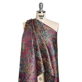 Metallic Brocade - Hot Pink, Sky Blue and Gold Abstract Sponge Texture