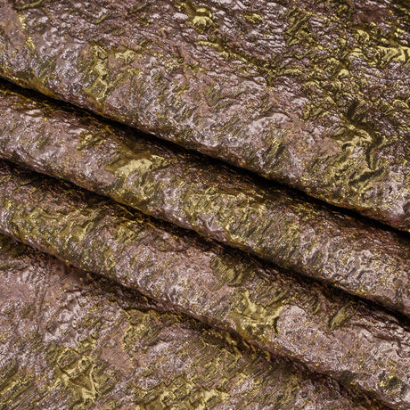 Metallic Brocade - Orchid Pink and Bright Gold Abstract Sponge Texture