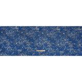 Metallic Brocade - Royal, Steel and Sky Blue Abstract Sponge Texture