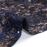 Metallic Brocade - Navy and Rose Gold Abstract Sponge Texture