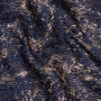 Metallic Brocade - Navy and Rose Gold Abstract Sponge Texture