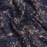 Metallic Brocade - Navy and Rose Gold Abstract Sponge Texture