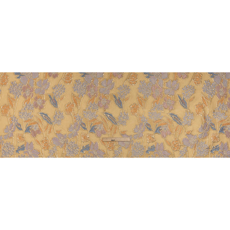Metallic Burnout Brocade - Gold, Lilac and Country Blue Festive Florals