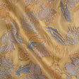 Metallic Burnout Brocade - Gold, Lilac and Country Blue Festive Florals